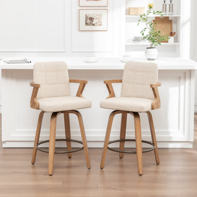 Tabourets pivotants rembourrés Louise Classic Farmhouse