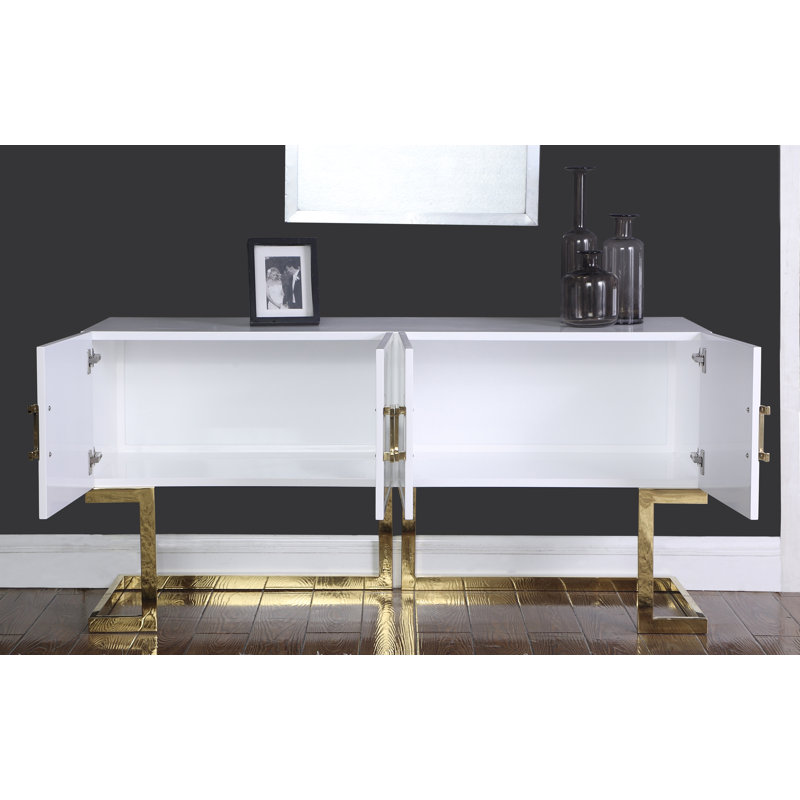 Beth 64" Wide Sideboard, Gold/White