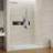Shower Screen 32" Half Frameless Shower Wall Panel, Tempered Glass 3/8 Inch, Easy Clean Glass, Fixed Glass Shower Door With Towel Hook Chrome-115598435