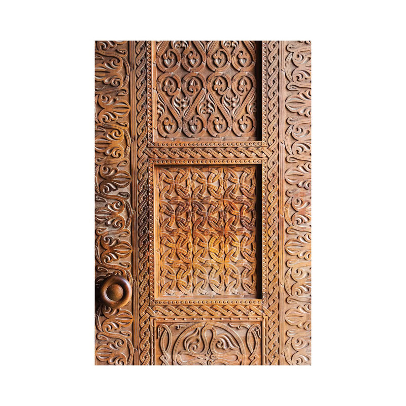 Wooden Door, Holy Trinity Cathedral Of Tbilisi, Also Known As Sameba, Tbilisi, Georgia by Keren Su - Wrapped Canvas Print