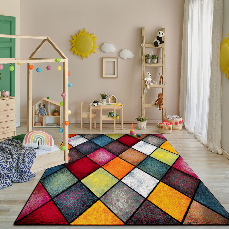 Fidella Performance Geometric Indoor Rug, Rectangle 5'3" x 7'7"
