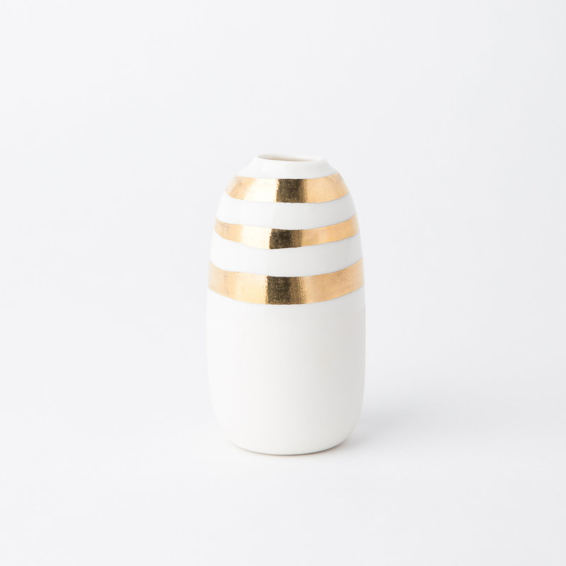 Vase de table en porcelaine 3 pièces Solifl'Or