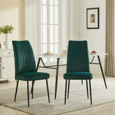 Chaises de salle à manger rembourrées en velours