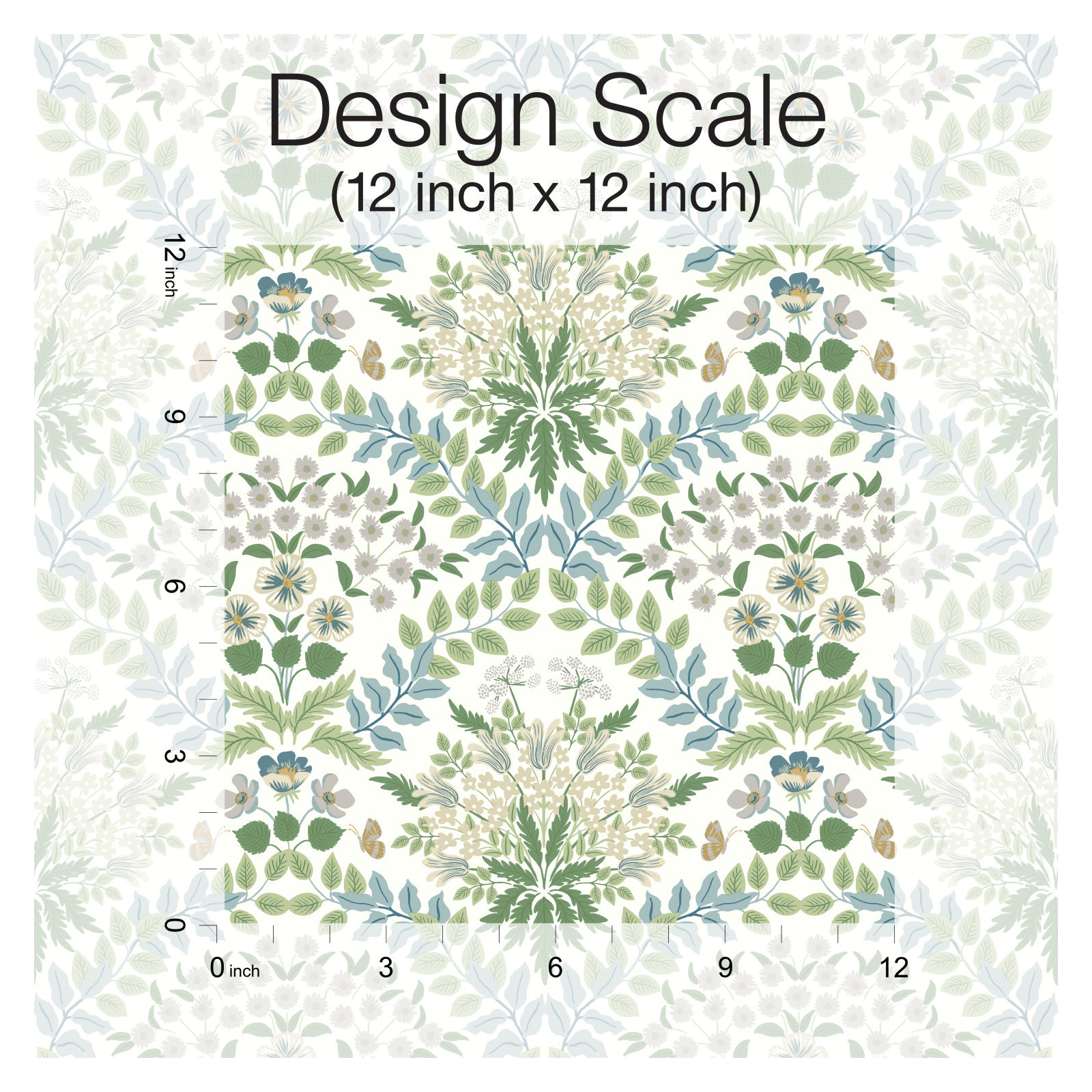 Rifle Paper Co. Bramble 27' L x 27" W Smooth Wallpaper Roll, White/Blue