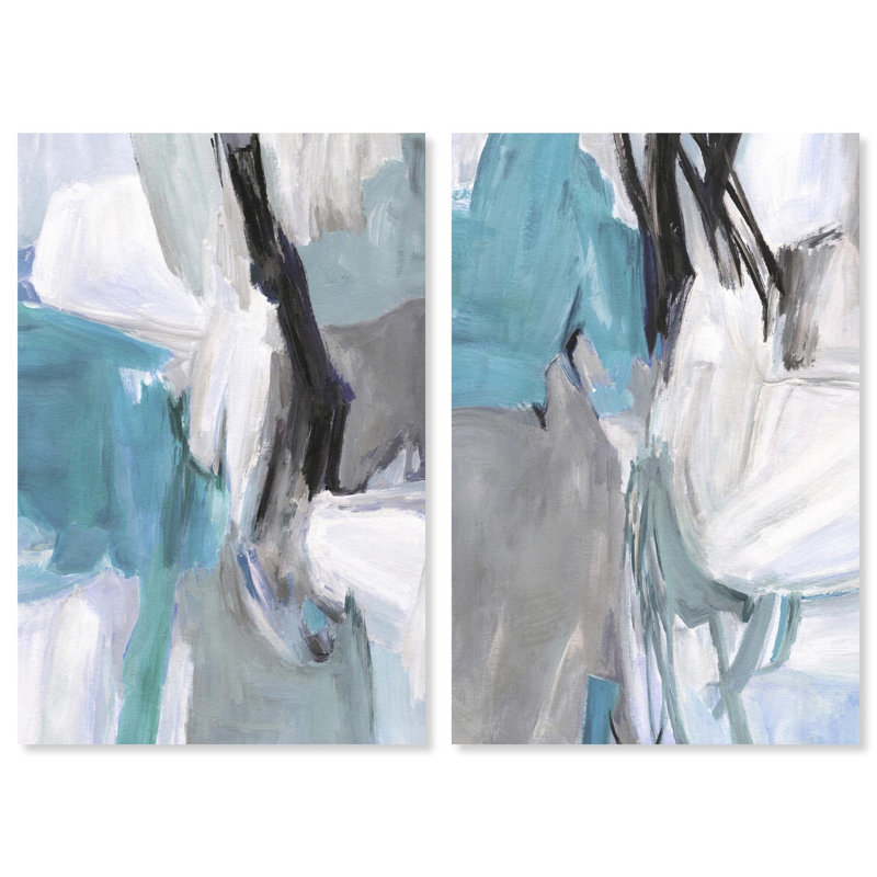 Blue Breakthrough Set Canvas Print Blue Wall Art Set by Art Remedy, Black Frame, 10 x 15, 24" H x 16" W