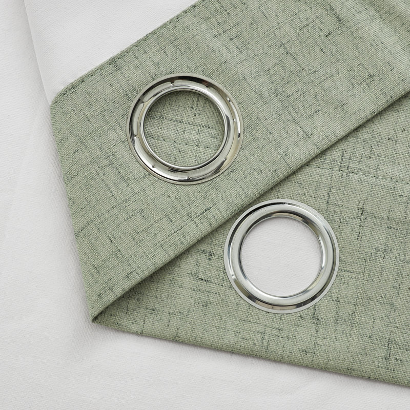 Leming 100% Waterproof and Blackout Solid Color Polyester Linen Textured Grommets Curtains Panel, 52" W x 84" L, Sage Green