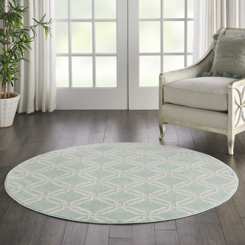 Garnier Geometric Indoor Rug, Round 5'3"