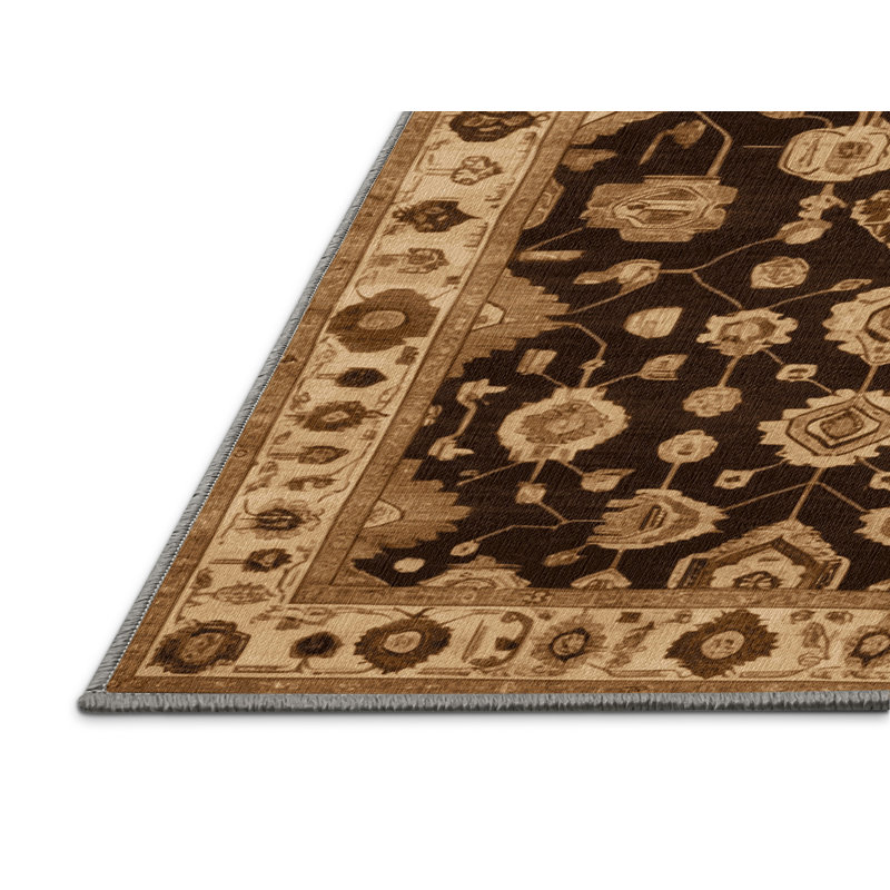 Tapis brun lavable à la machine, Rectangle 2 pi x 3 pi