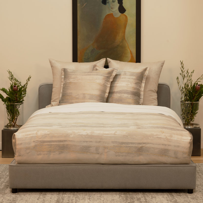 Horizon Duvet Cover, Queen Duvet Cover, Gold/Silver