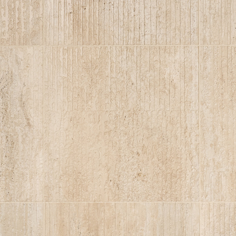 Stretto 16x16 Textured Honed Marble Wall Tile, Cream