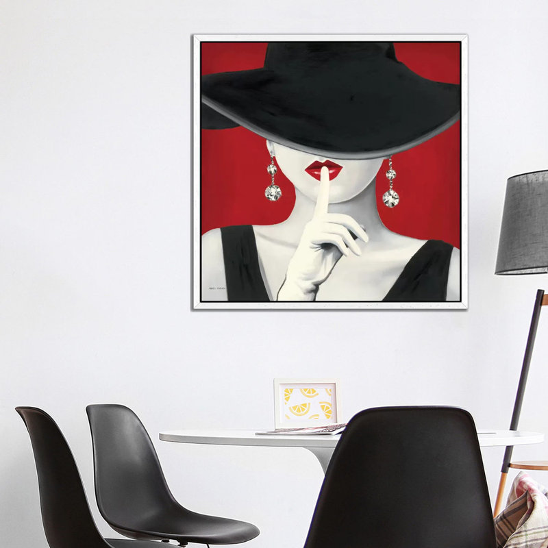 Haute Chapeau Rouge by Marco Fabiano - Print on Canvas, White Framed, 93.98 cm H x 93.98 cm W