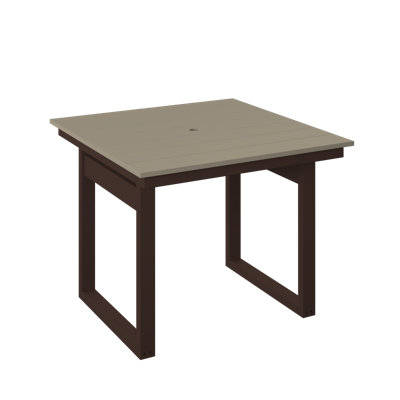  Table carrée moderne 38 po. Weatherwood et brun Tudor