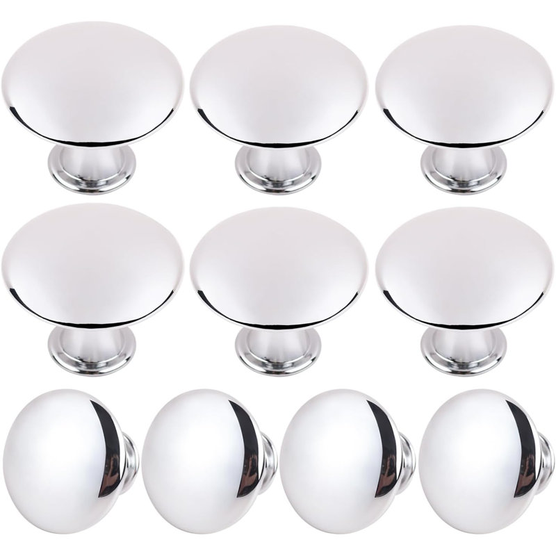 Paquet de 10 boutons d'armoire - Poignées de tiroir rondes en alliage d'aluminium avec vis pour quincaillerie de porte de salle de bain