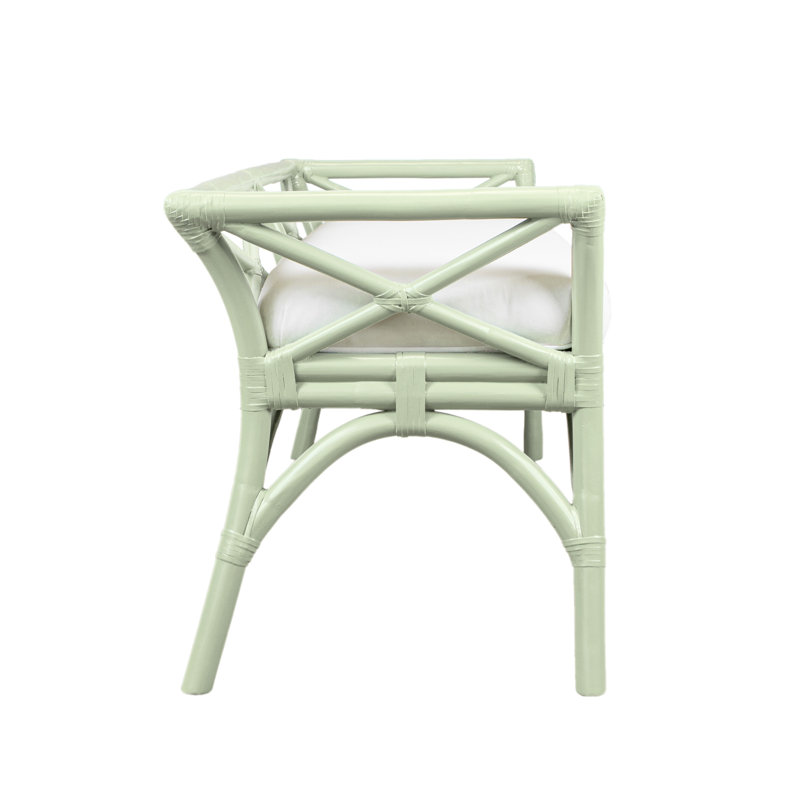 Wicker Bench, Celery Green