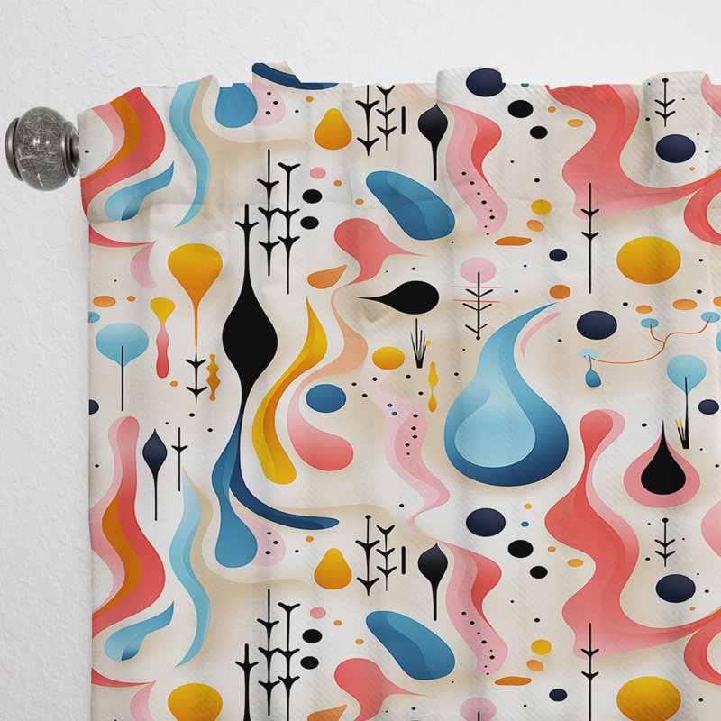 Motif de jeu avec Colorful Geometric II - Rideau obscurcissant géométrique abstrait - 1 panneau, L 52 po x L 84 po