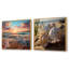 Photo de plage empreintes de pas - ensemble de 2 carrés de plage-679556524-679556525