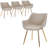 Matthew Leather Dining Chair, Modern Mid Century Accent Chair with Armrests and Iron Legs, Faux Leather Upholstered Kitchen Desk Chair for Dining Room, Living Room, Office Furniture-123223578-108486388