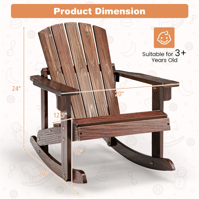 Ensemble de chaises Adirondack d'extérieur Ahona, Brun