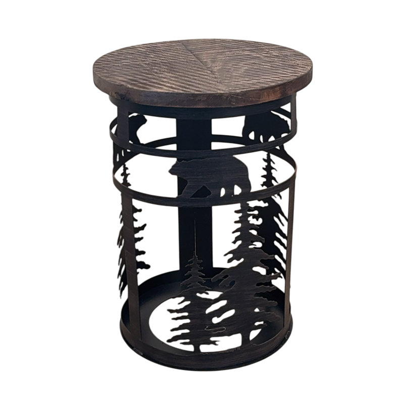 Table de bout en fer KODIAK, Noir/vert