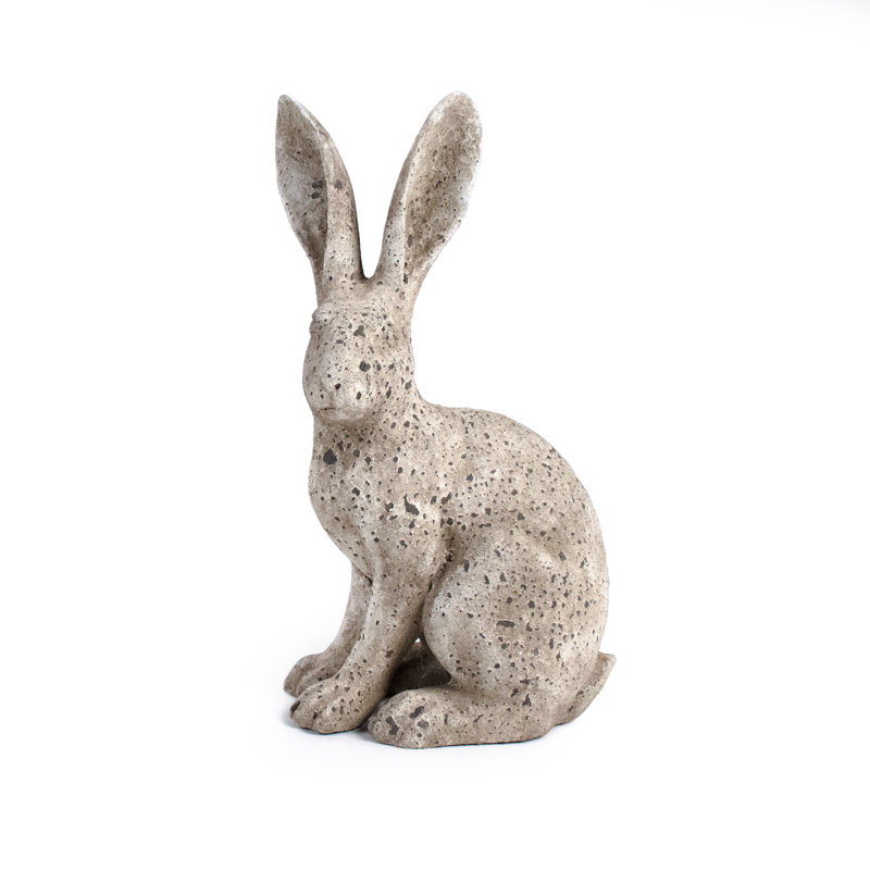 Figurine de lapin rustique en résine