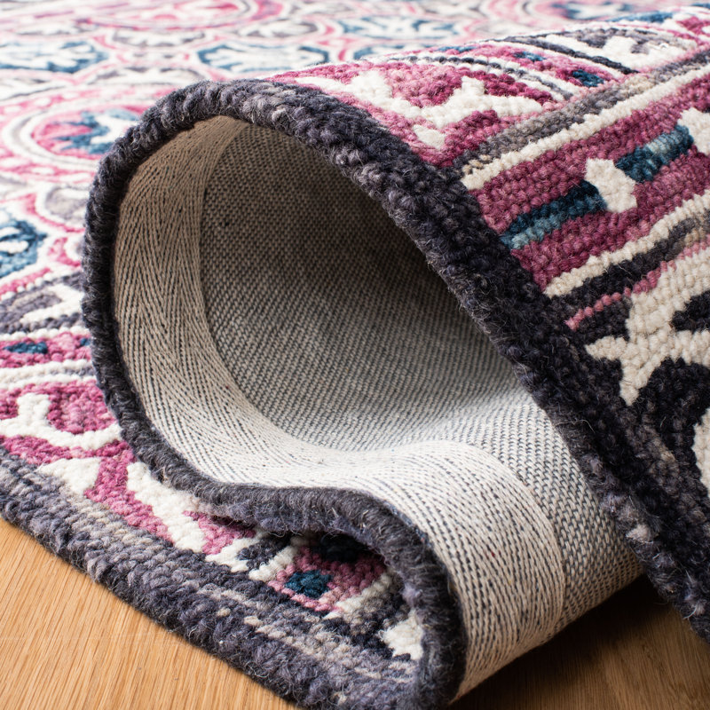 Micro-Loop Hand Tufted Wool And Cotton With Latex Oriental Rug, Round 5'