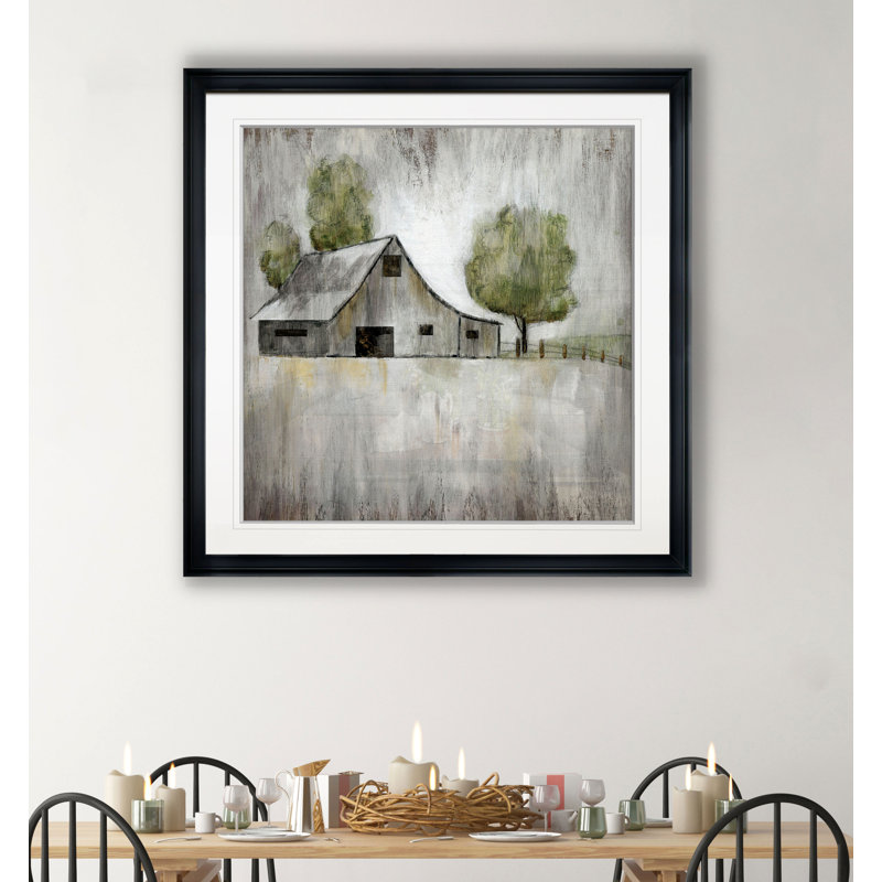 " Weathered Barn ", 30.5" H x 30.5" W, Black Plastic, Framed Print
