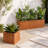 2-Piece Cedar Wood Outdoor Planter Box Set with Drainage, 15-Inch Square and 72-Inch Rectangular, Brown