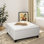 Grande table basse avec repose-pieds capitonné et capitonné avec rangement et dessus carré 35,43 po Ciara