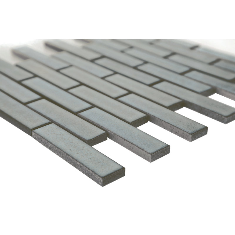 Seni 1 in. x 4 in. Glossy Porcelain Tile, Teal