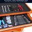 Chariot à outils orange à 4 tiroirs avec roulettes - Structure en acier robuste et fonction de tiroir lisse pour couleur de garage, acier, accès et rangement-271507834