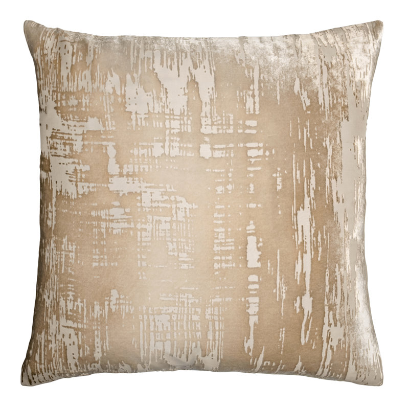 Brush Stroke Square Pillow Cover & Insert, Latte, 18"H x 18"W