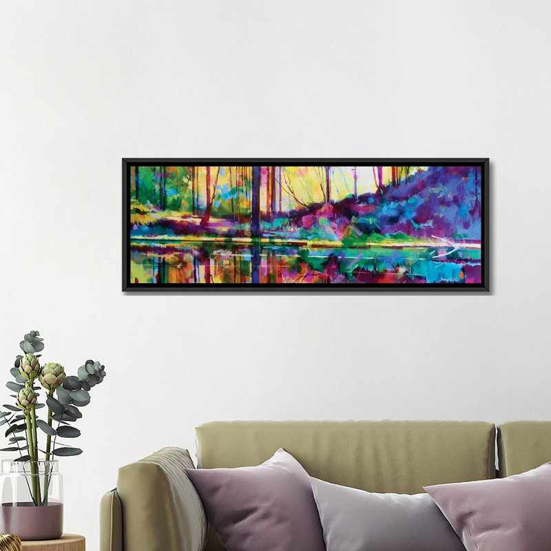 «Serenity at Meadowcliff», reproduction d'impression sur toile tendue, H 12 po x l 36 po x P 1,5 po, Toile avec cadre noir