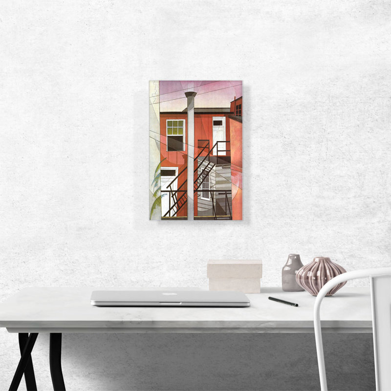«Modern Conveniences 1921» par Charles Demuth, reproduction d'art sur toile tendue, H 18 po x l 12 po x P 0,75 po