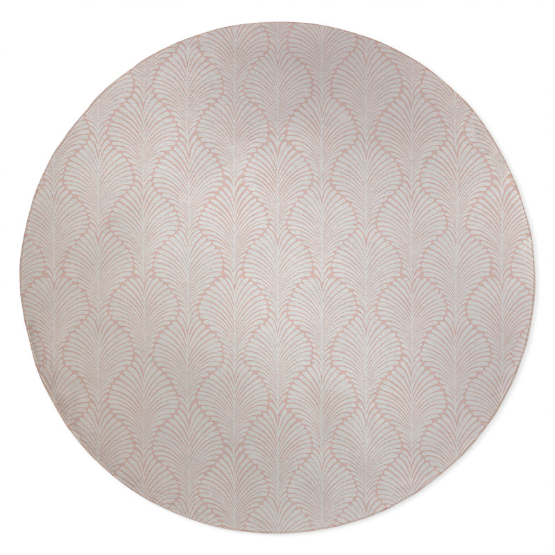 Elegant Palms Non-Slip Outdoor Rug, Round 5'