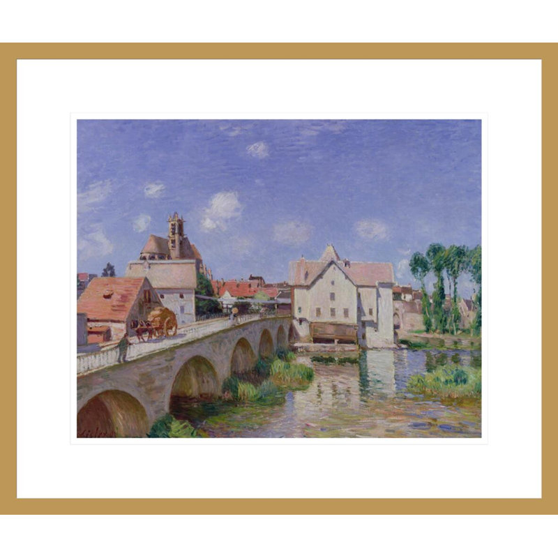 «The Bridge at Moret» par Alfred Sisley, impression giclée sur cadre, 17.75" H x 20.97" W