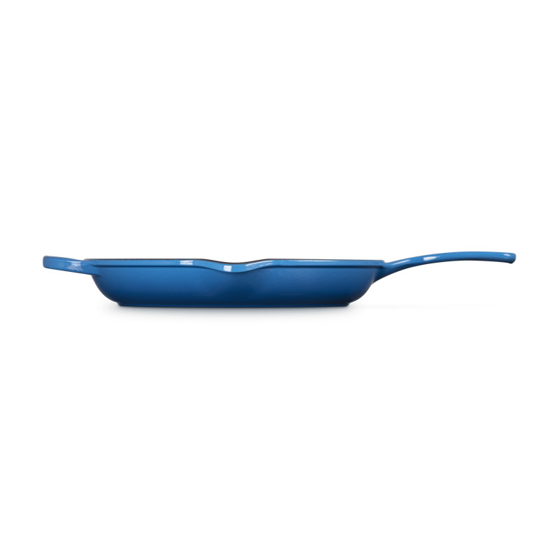 Le Creuset Signature Cast Iron Round Skillet, 11.75", Blue Riviera, Oyster
