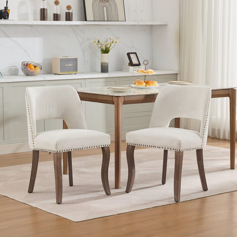 Ensemble de 2 chaises en bois, Beige