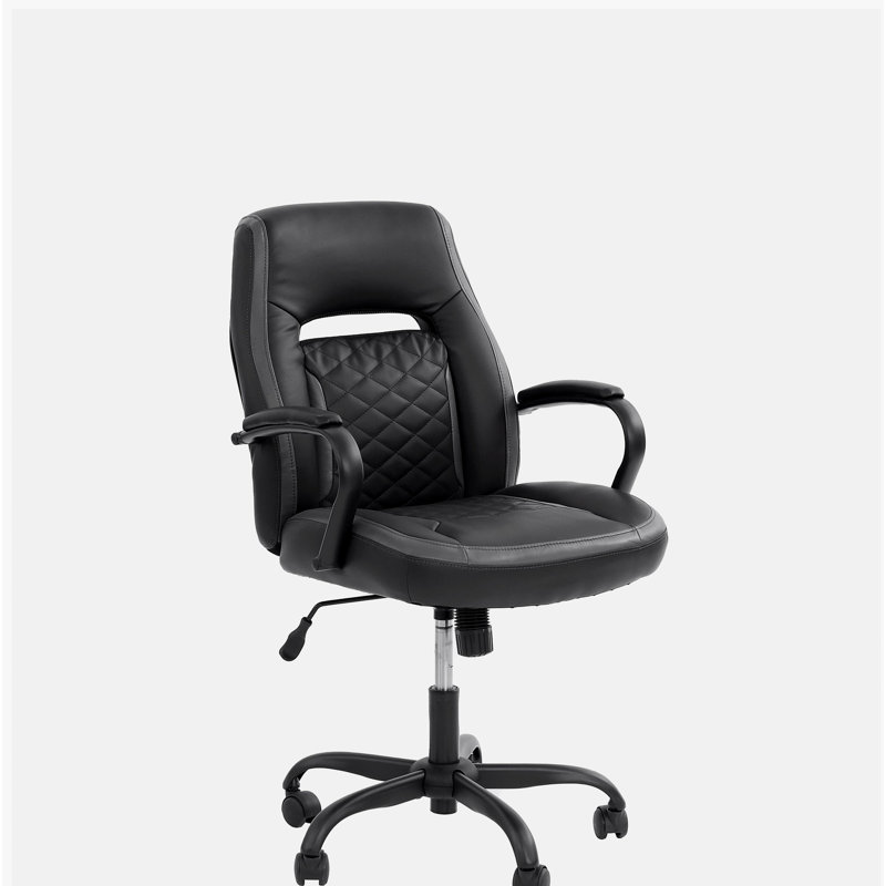 Chaise de bureau en similicuir noir