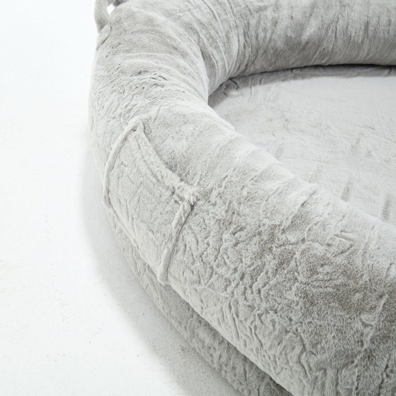 Memory Foam Dog Bed, Light Gray, 9.8" H x 73.6" W x 49.2" D