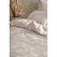 Ensemble de housse de couette double Luxury Satin, crème, 79 x 87 po | 100% satin de coton, jacquard, 210 fils au pouce carré | Comprend 2 taies d'oreiller standard et 2 taies d'oreiller européennes; solution de literie élégante, lavable à la machine et confortable-1467203058