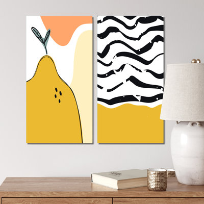 «Vintage Abstract Organic Geometrics in Retro VII», ensemble de 2 reproductions