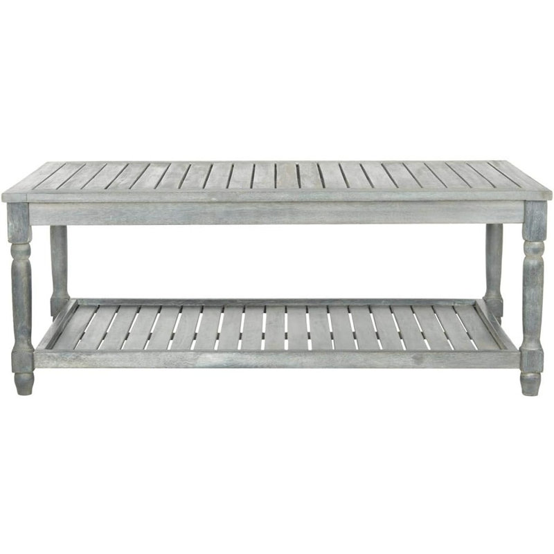 Fuller Solid Wood Single Coffee Table, Ash Grey