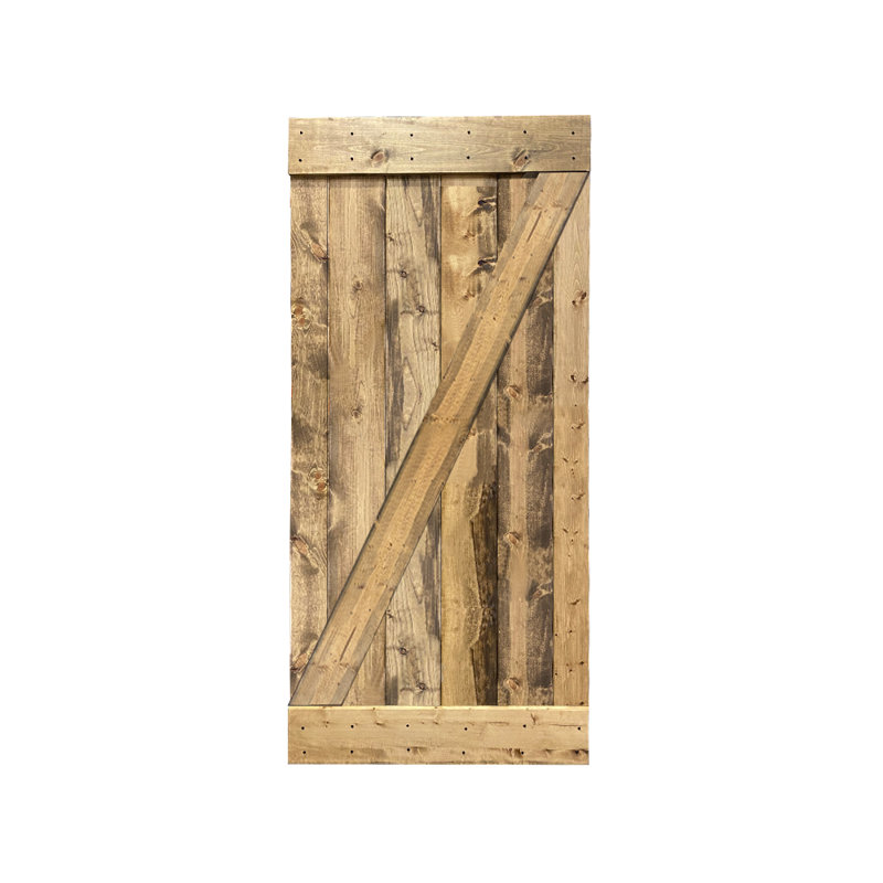Porte de grange en bois lambrissé, Chêne vieilli, 24 po x 84 po