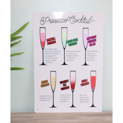Vintage Metal Sign – Classic Cocktail Prosecco Recipes