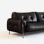 Canapé modulaire noir en cuir véritable-128966715