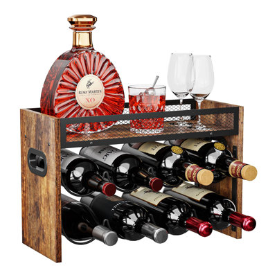 2-Tier Wine Rack, Can Hold 8 Bottles.Suitable For Home Kitchens, Restaurants, Food Pantries, Cabinets, And Bars.