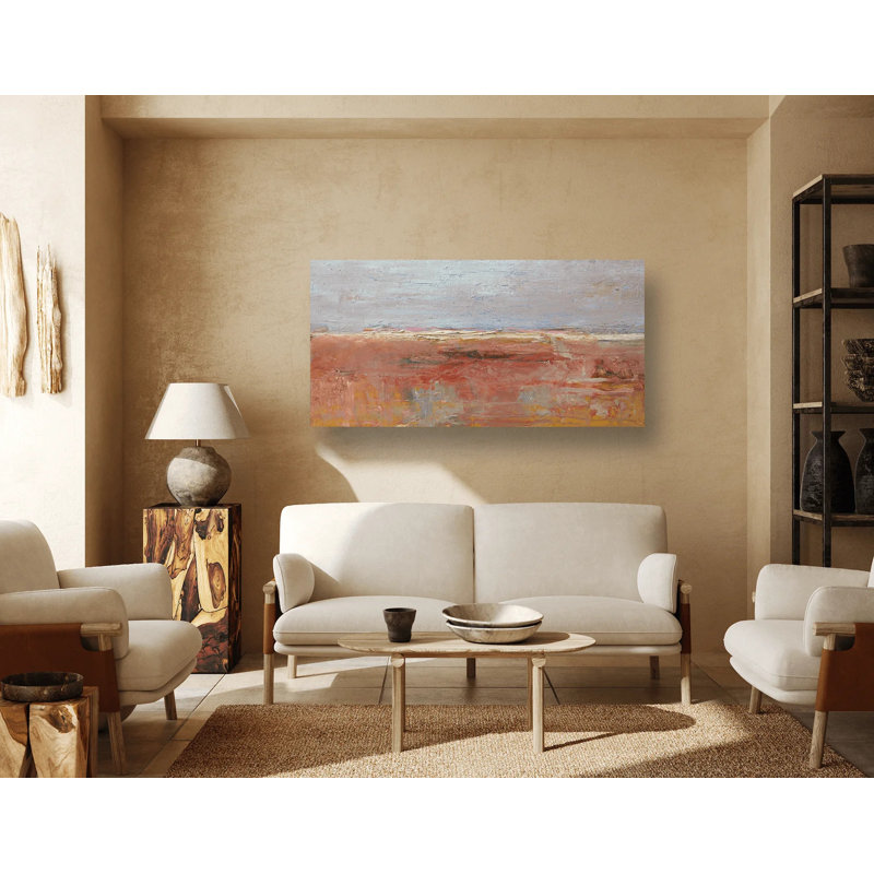 Hot Plains Print by John Beard, 20" H x 40" x 1.75" D, Brown Framed Canvas