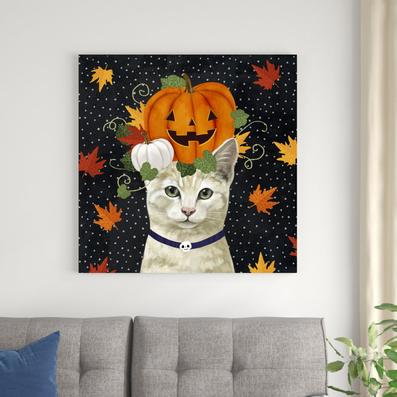 Chat d'Halloween I, H 36 po x l 36 po