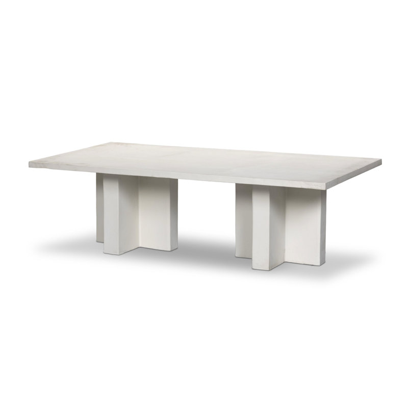 Terrell Outdoor Coffee Table, Matte White