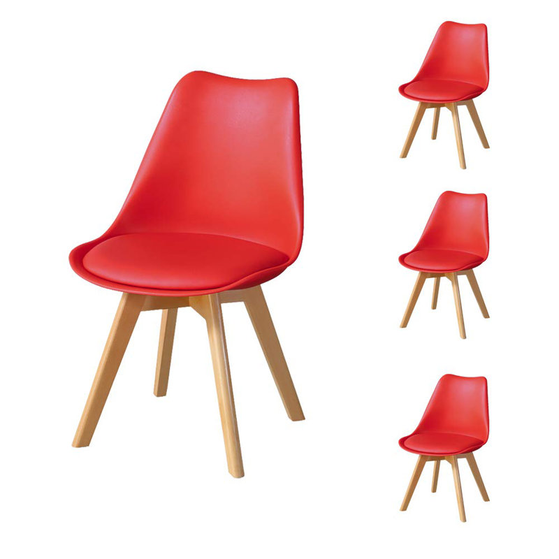 Rafe Upholstered Side Chair, 4, Red
